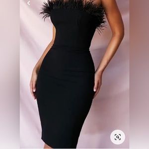 Brand new, black house of cb fitted dress( without fur detail)